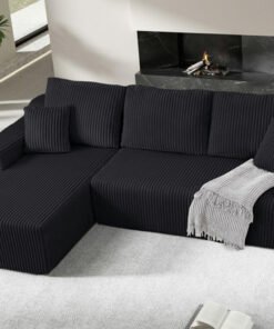 105" Cloud Sectional Couch, L Shaped Modular Sectional Sofa with Deep Seat, Boneless Couches for Living Room Bedroom, Corduroy Upholstery Black, Left Facing Chaise